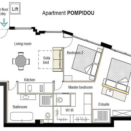 Luxury Apt. Le Marais-pompidou. 2br/2ba. A/c Paris